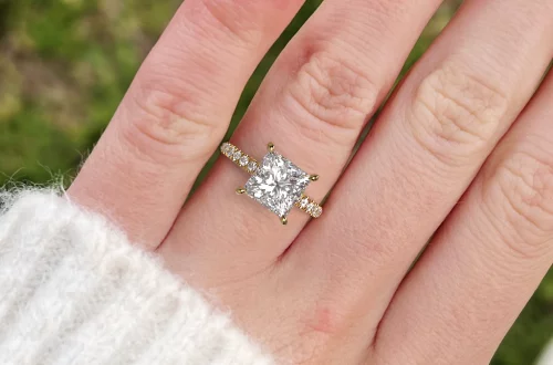 Gold Engagement Ring Lab Diamond
