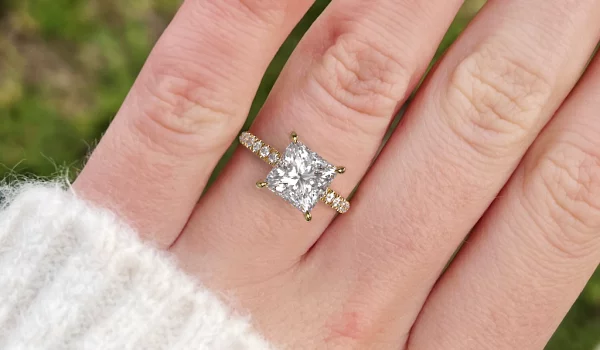 Gold Engagement Ring Lab Diamond