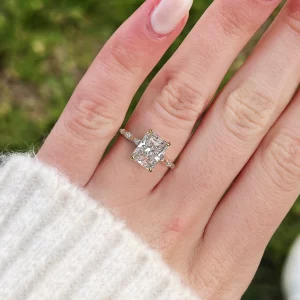 Gold Engagement Ring Lab Diamond