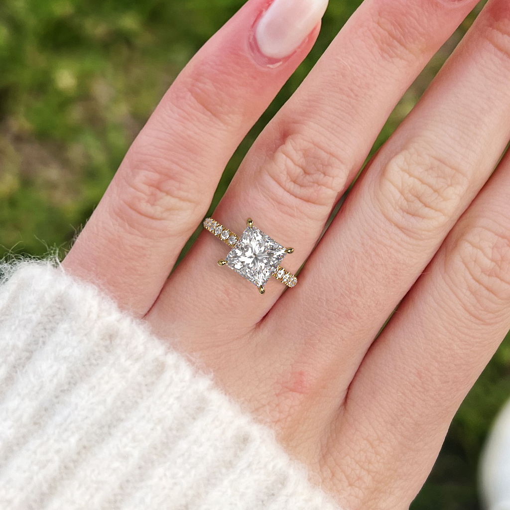 Gold Engagement Ring Lab Diamond