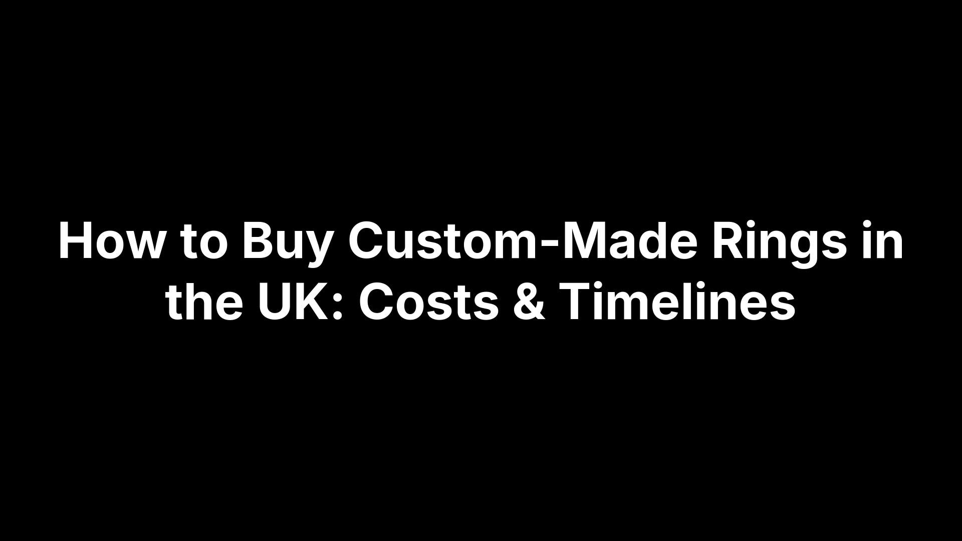How to Buy Custom-Made Rings in the UK: Costs & Timelines