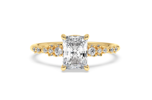 Elongated Radiant Halo Engagement Ring London