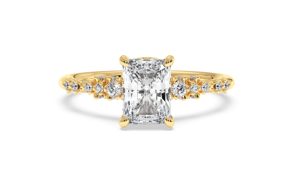 Elongated Radiant Halo Engagement Ring London